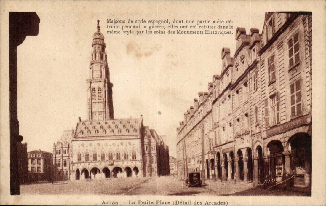Arras — La Petite Place (Détail des Arcades) — A. Francois, éditeur, Repliure