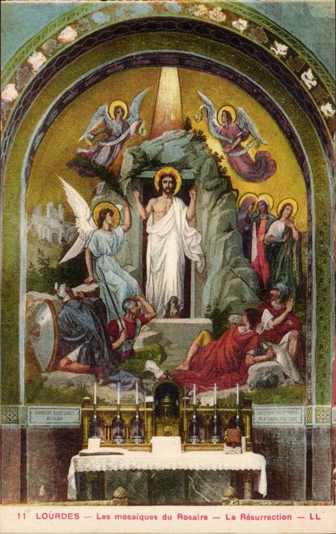 Lourdes CPA Les mosaiques du Rosaire La Resurrection