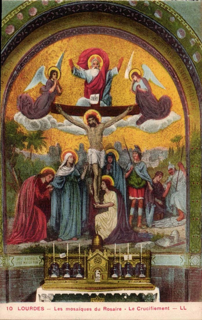 Lourdes CPA Les mosaiques du Rosaire Le Crucifiement