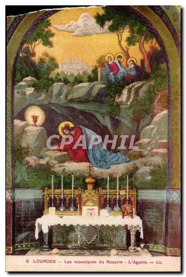 Lourdes CPA Les mosaiques du Rosaire L'agonie
