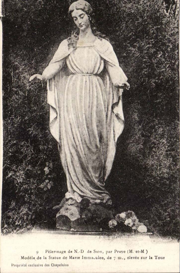 Statue de Notre-Dame de Sion — Modèle de la statue de Marie Immaculée, par Praye — Propriété exclusive des Chapelains