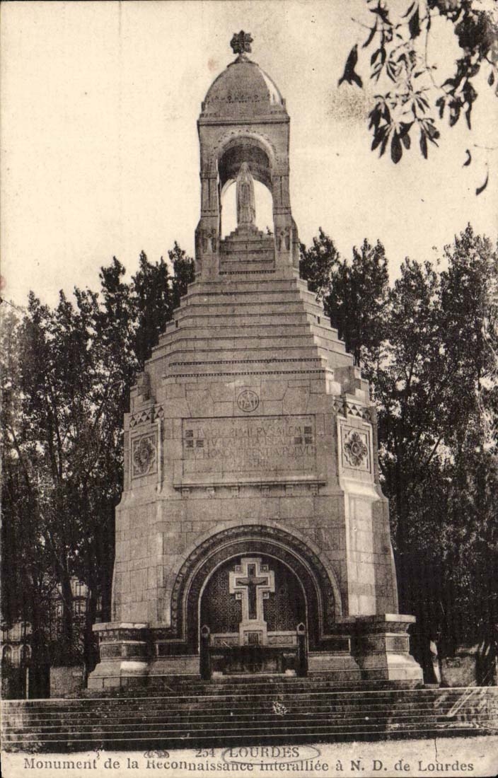 Lourdes CPA Monument de la Reconnaissance interalliee a ND de Lourdes