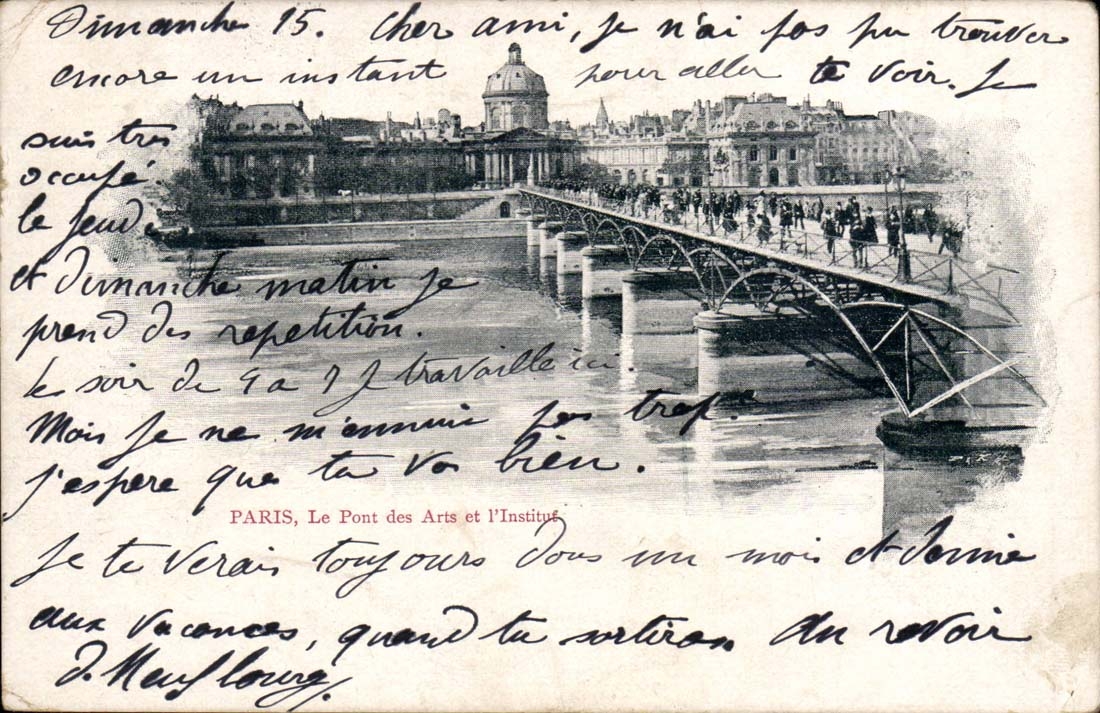 Paris CPA Le pont des Arts et l'Institut