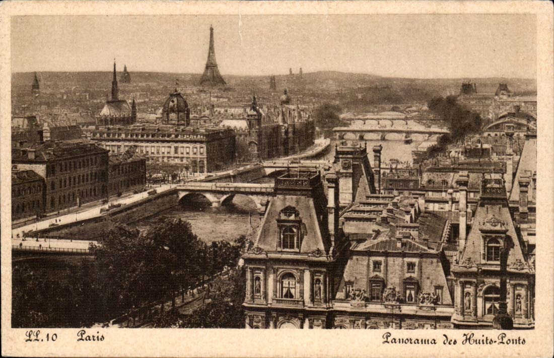 Paris CPA Panorama des Huit ponts