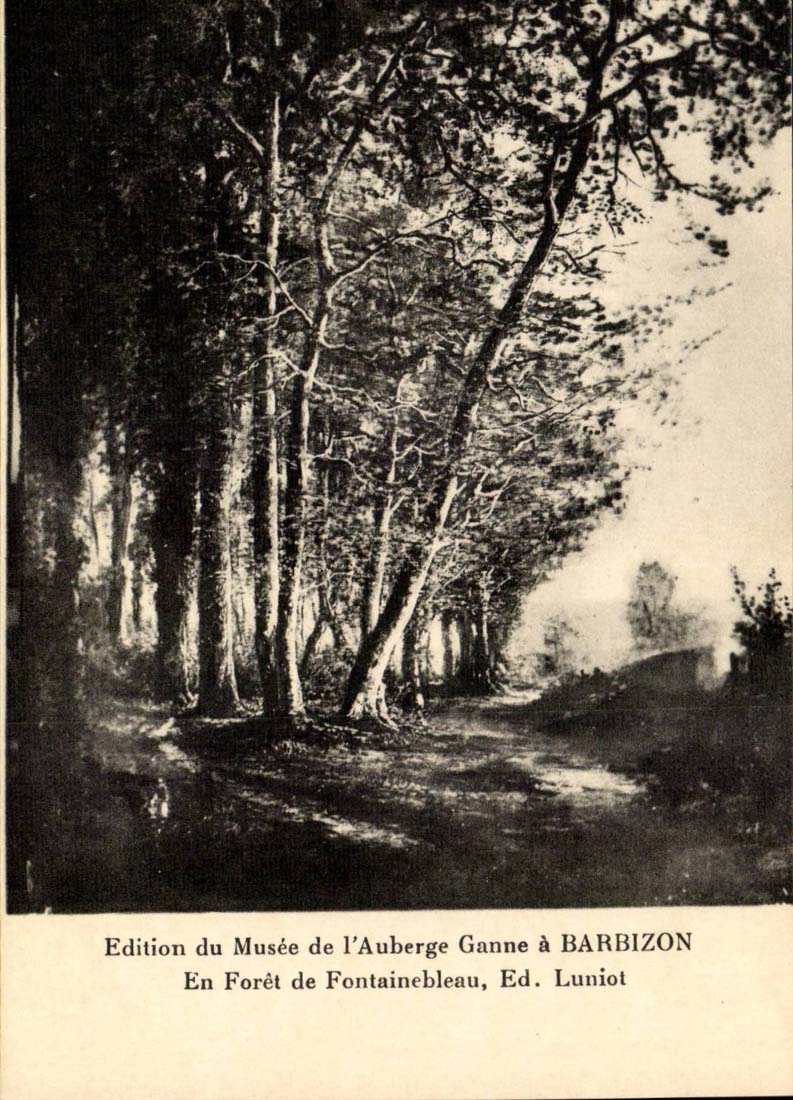 Forêt de Fontainebleau — Vue de l'Auberge Ganne à Barbizon — Édition du Musée de l'Auberge Ganne, Ed. Luniot
