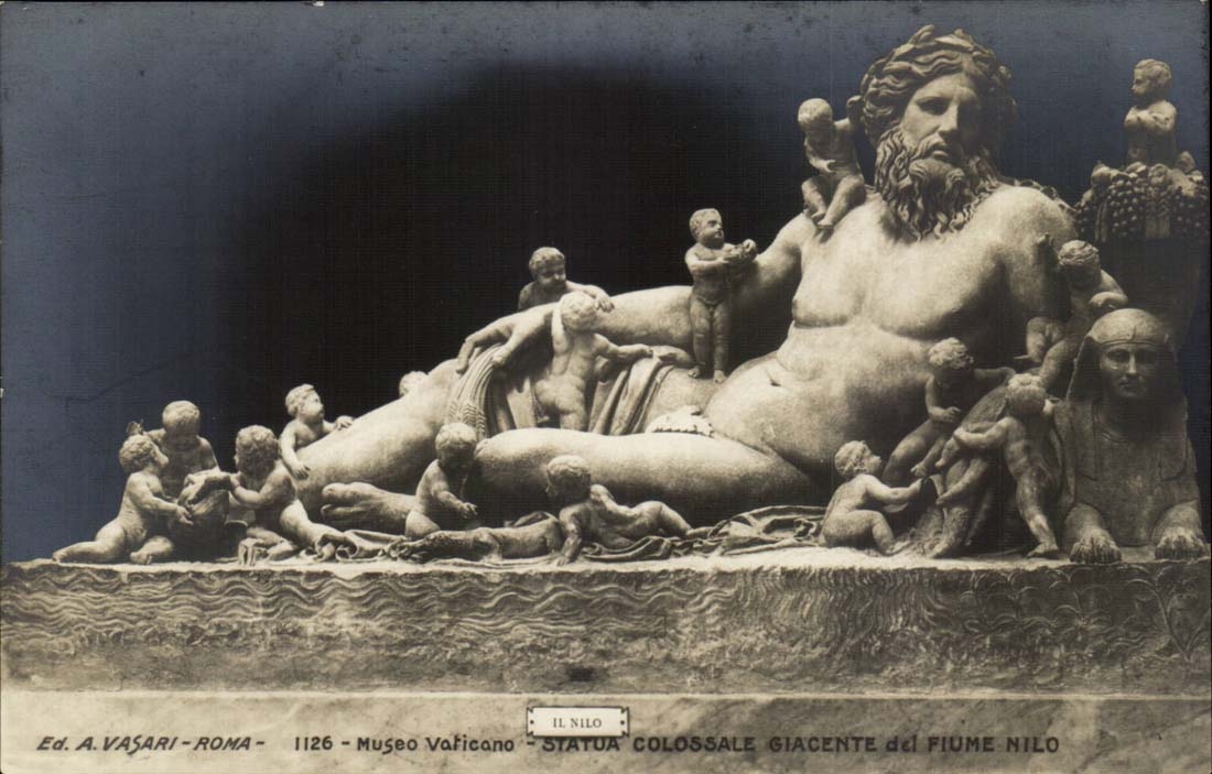 Statua colossale giacente del fiume Nilo — Museo Vaticano — Ed. A. Vasari - Roma - n° 1126
