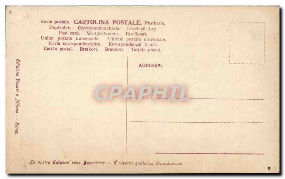 Vénus de Prasine — statue romaine — Édition Yassari & Milano - Roma, n° 1174 — Verso