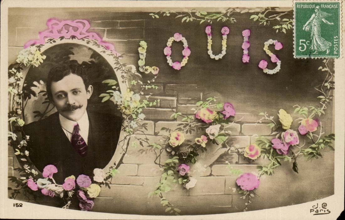 Fantaisie - Homme - Nom - Louis - CPA 