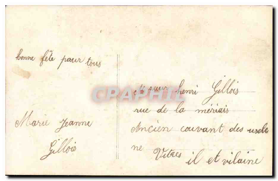 Fantaisie - Enfants - File avec Fleurs - Bonne Fete - Curly headed girl with plaid skirt - CPA  — Rückseite