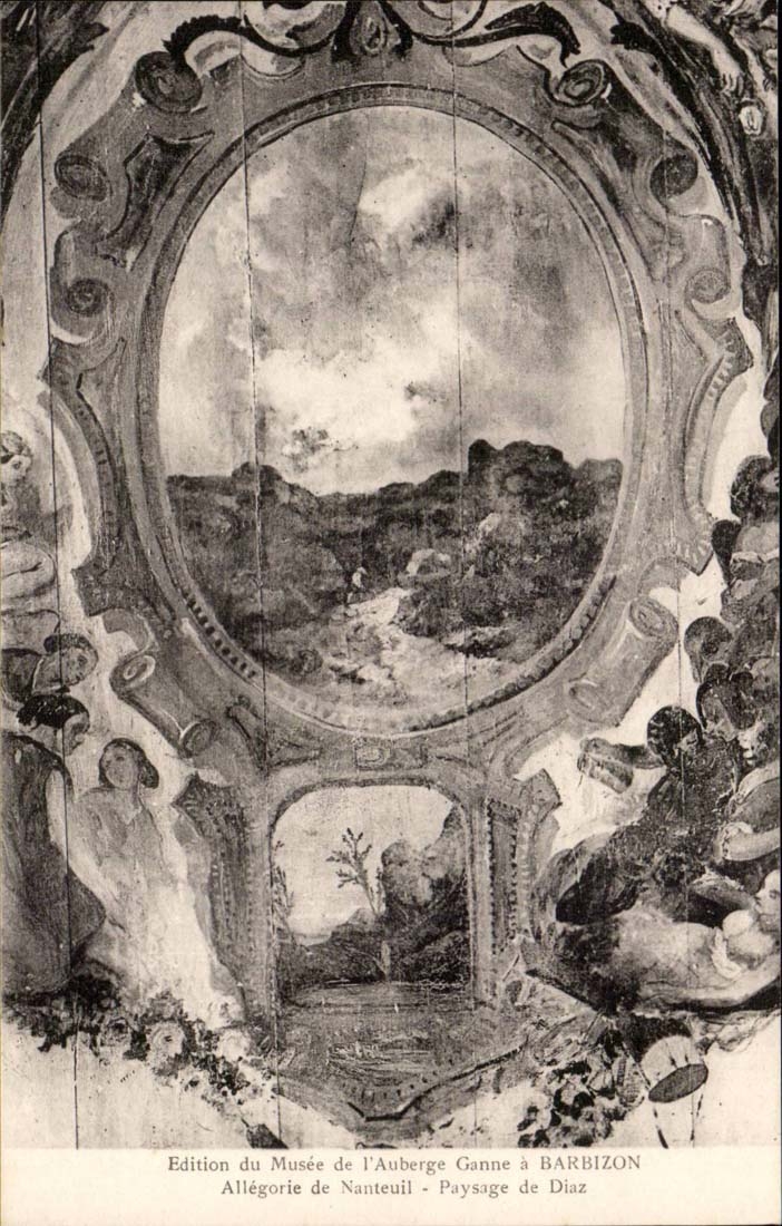 Barbizon - Musee de l'Auberge Ganne - Allegorie de Nauteuil - paysage de Diaz- CPA 