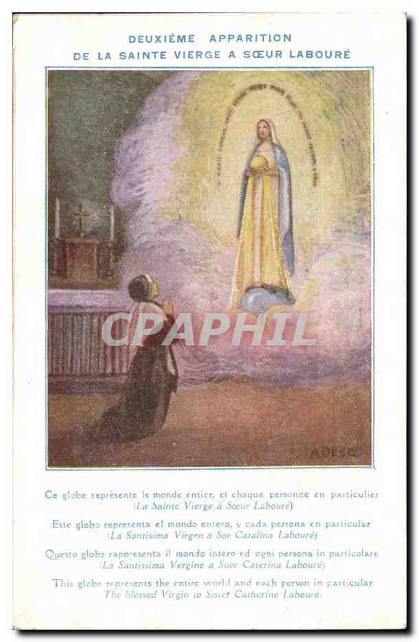 Deuxieme apparition de la Sainte Vierge a Soeur Laboure