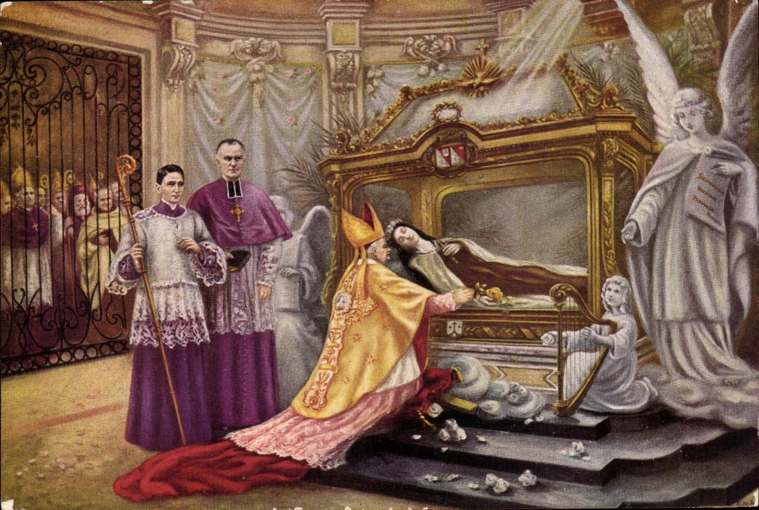 CPA Devant la chasse de Ste Therese de 'lenfant Jesus le 30 septembre 1925 SE le cardinal VICO Legat du Pape
