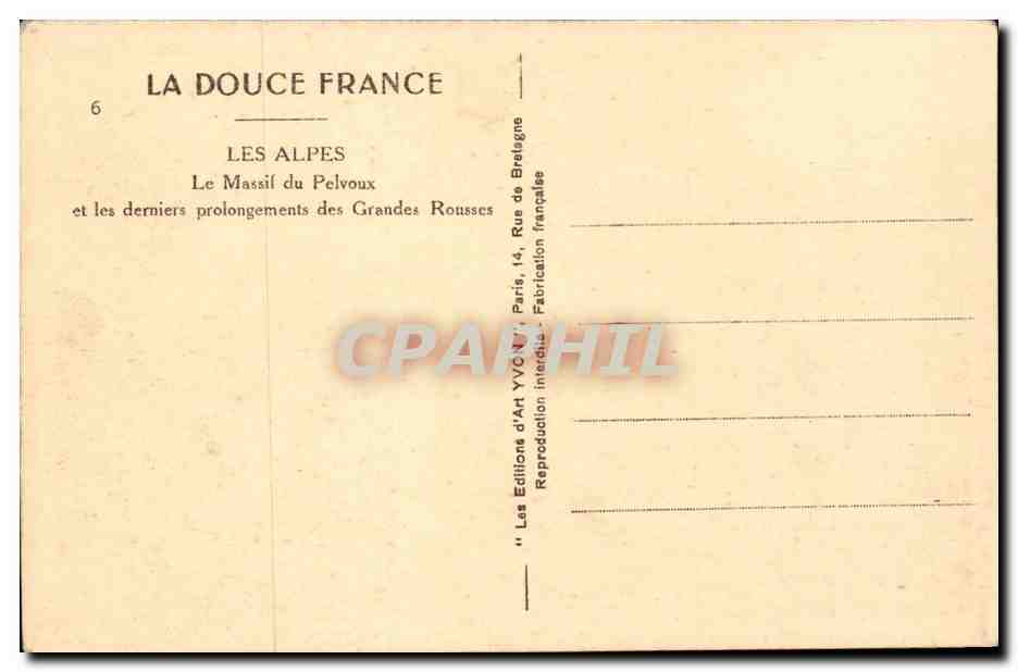 Les Alpes — Le Massif du Pelvoux et les derniers prolongements des Grandes Rousses — Yvon — Verso