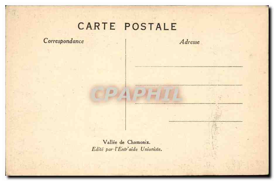 CPA Vallee de Chamonix  — Verso