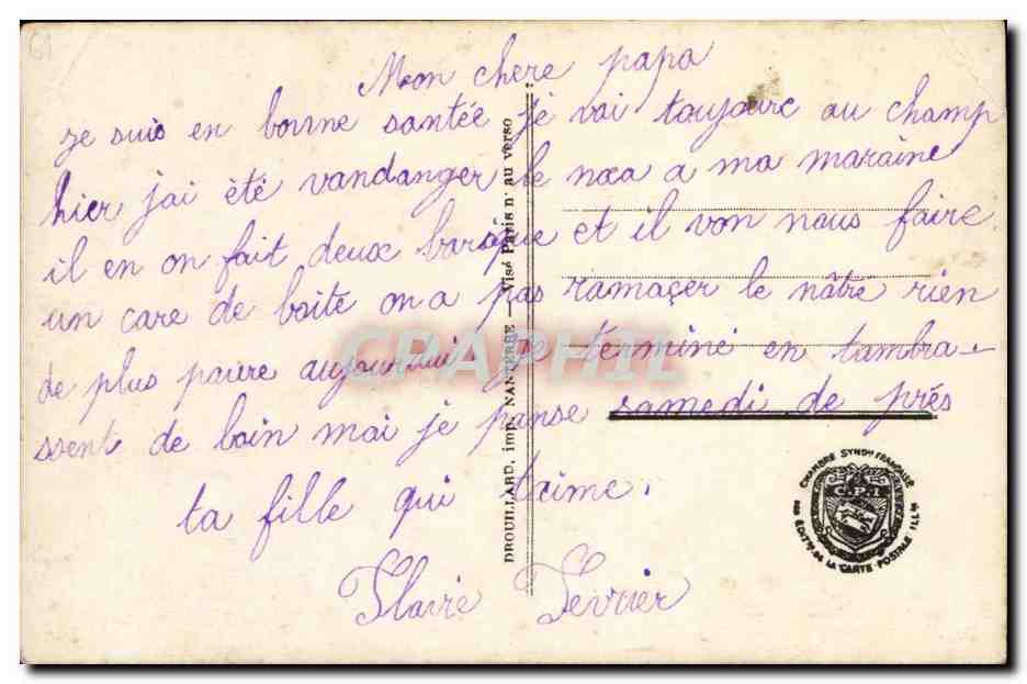 CPA Fantaisie Enfants Militaria  — Rückseite