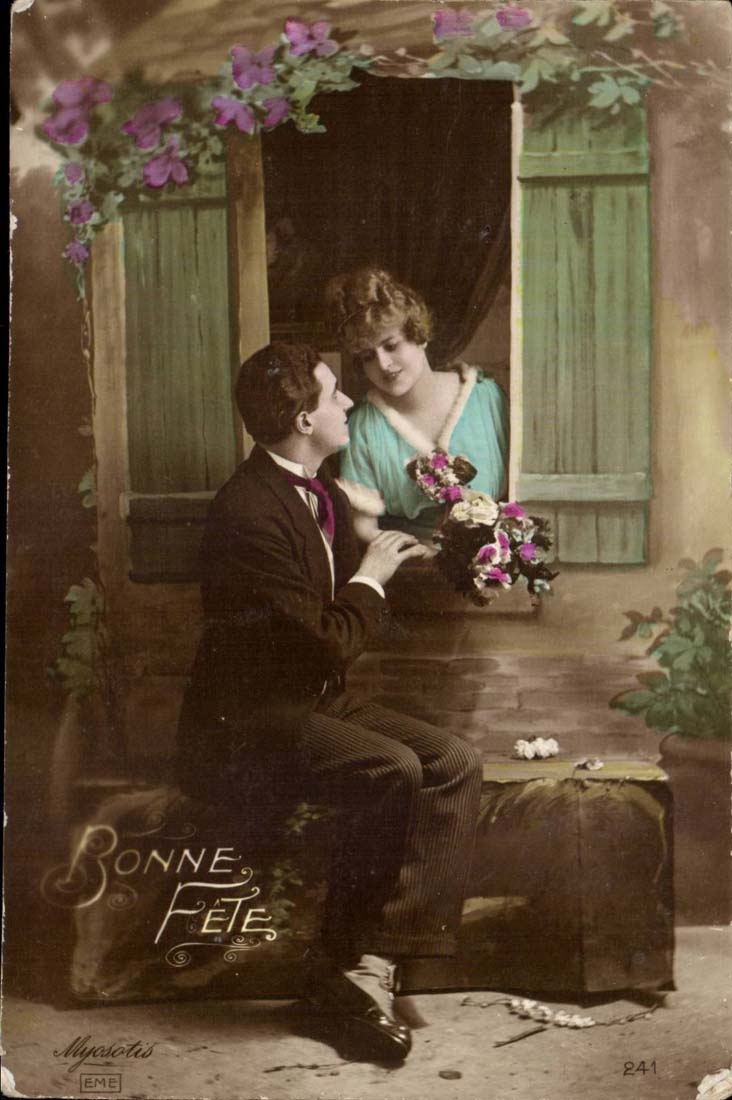 CPA FAntaisie Bonne fete Couple
