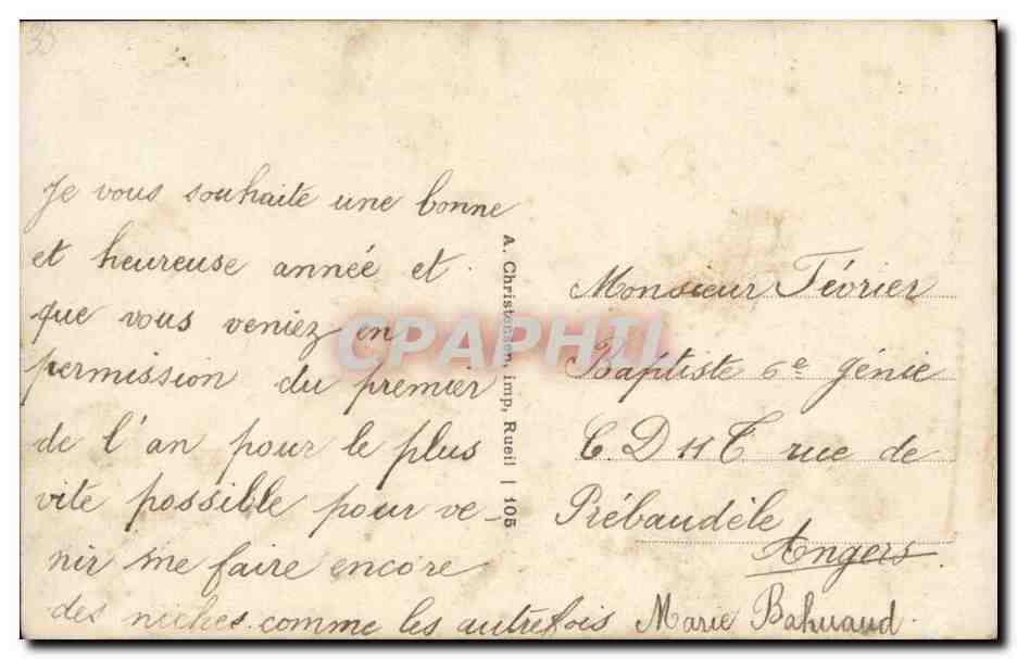 CPA Fantaisie Bonne annee Femme — Verso