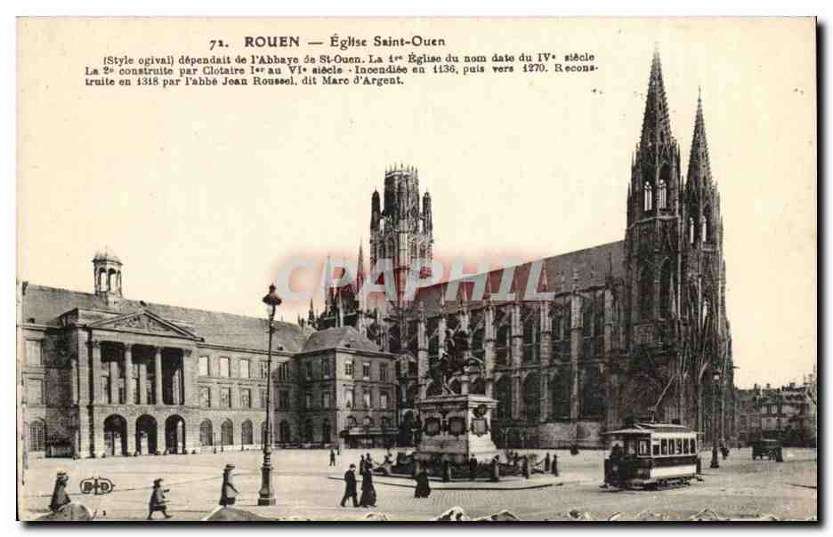 Rouen CPA Eglise Saint Ouen (tramway)