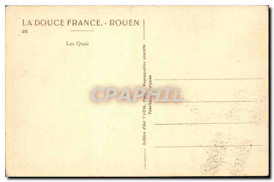 Rouen CPA Les quais — Rückseite