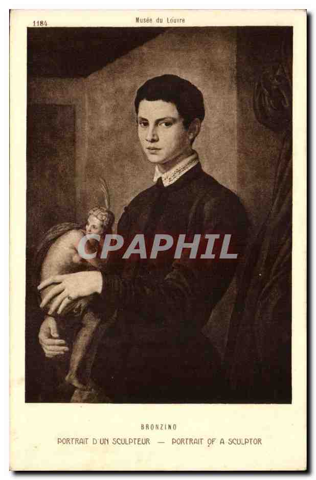Musee du Louvre Bronzino CPA Portrait d'un sculpteur Sculptor