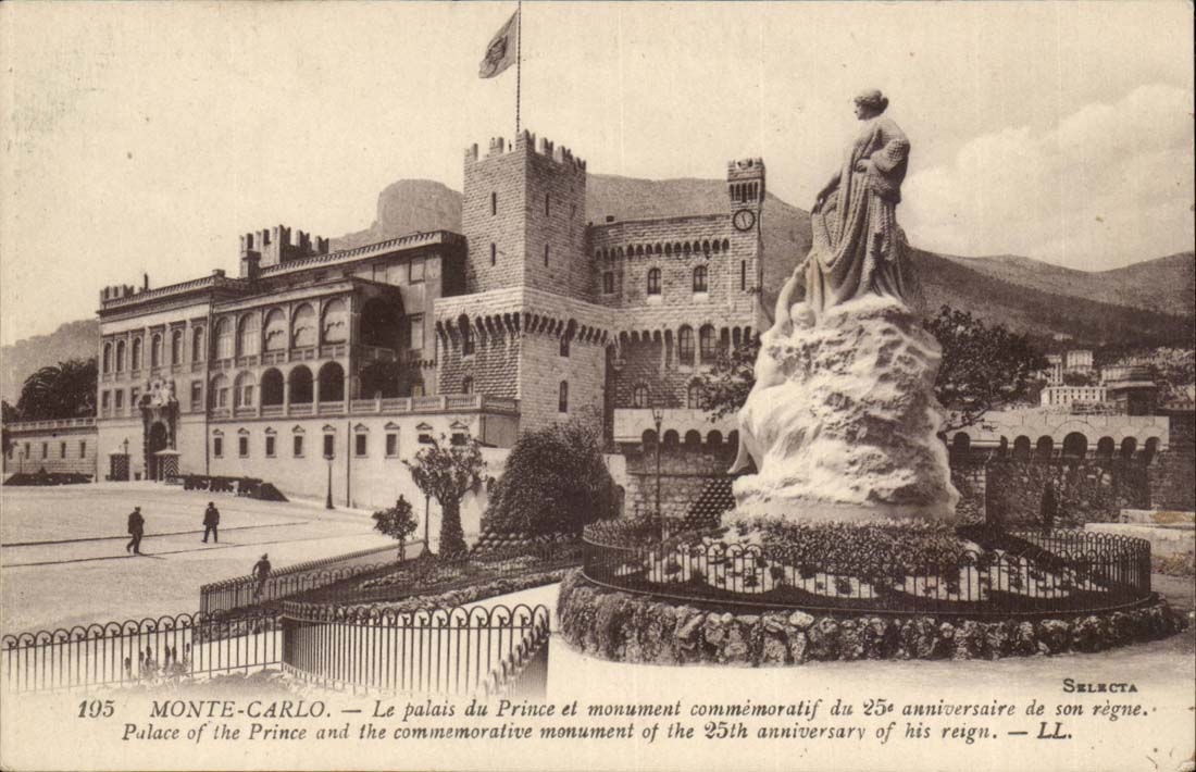 Monaco Monte CArlo CPA Le palais du prince et monument commemoratif du 25eme anniversaire de son regen