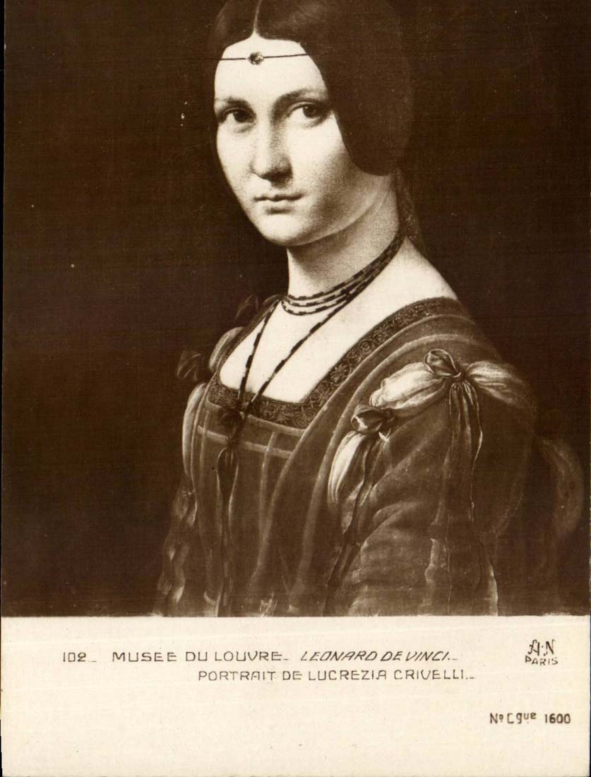 Paris 1 Musee du Louvre - Leonardo De Vinci - Portrait de Lucrezia Crivelli - CPA 