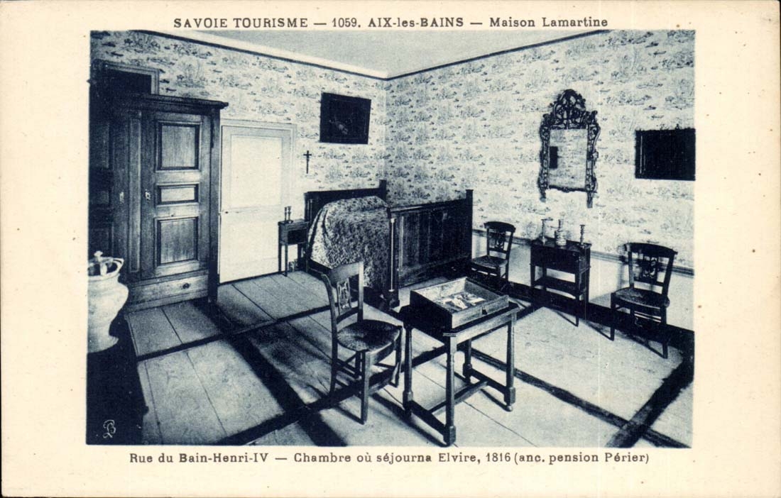 Aix les Bains - Rue du bain Henri IV Chambre ddu Sejourne Elvire 1916 pension Perier - CPA 