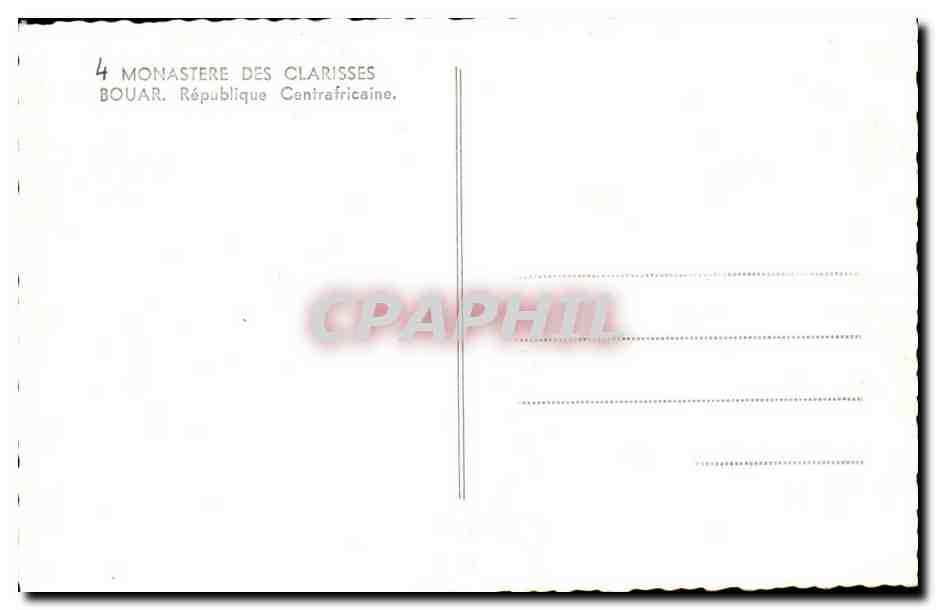 Monastère des Clarisses — Bouar, République Centrafricaine — CPAPHIL — Verso