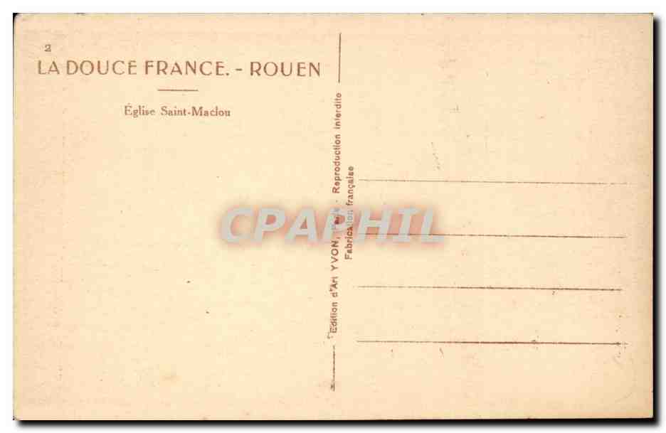 Rouen - Egise Saint Maclou - - CPA  — Rückseite