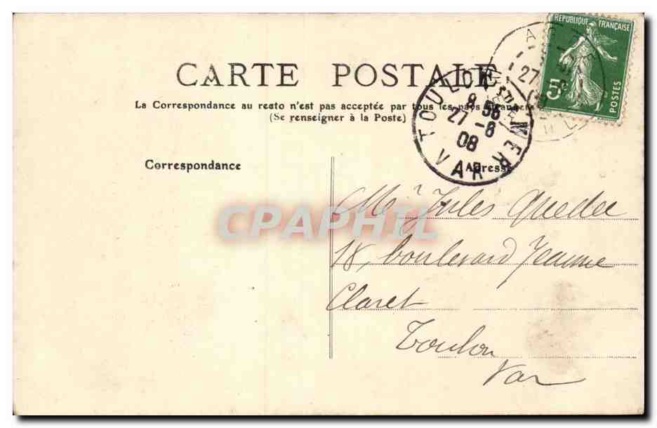 Adge (Agde ?) CPA Cathedrale Saint Etienne — Rückseite