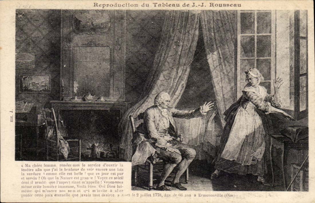 CPA Reproduction du tableau de J J Rousseau 