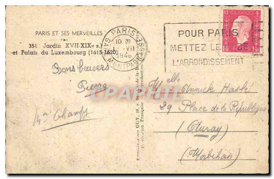 Paris - 6 - Jardin et Palais du Luxembourg 1615 - 1620 - CPA  — Rückseite