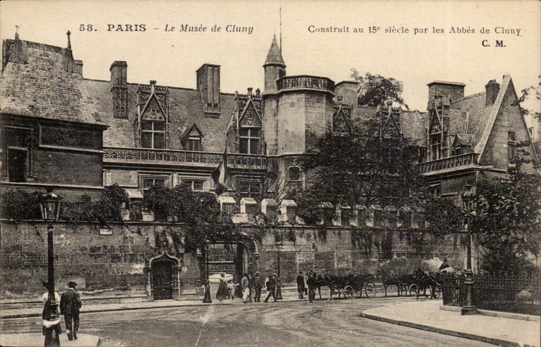 Paris - 5 Musee de Cluny - Construit au 15 siecle par les Abbes de Cluny - cheval - CPA 