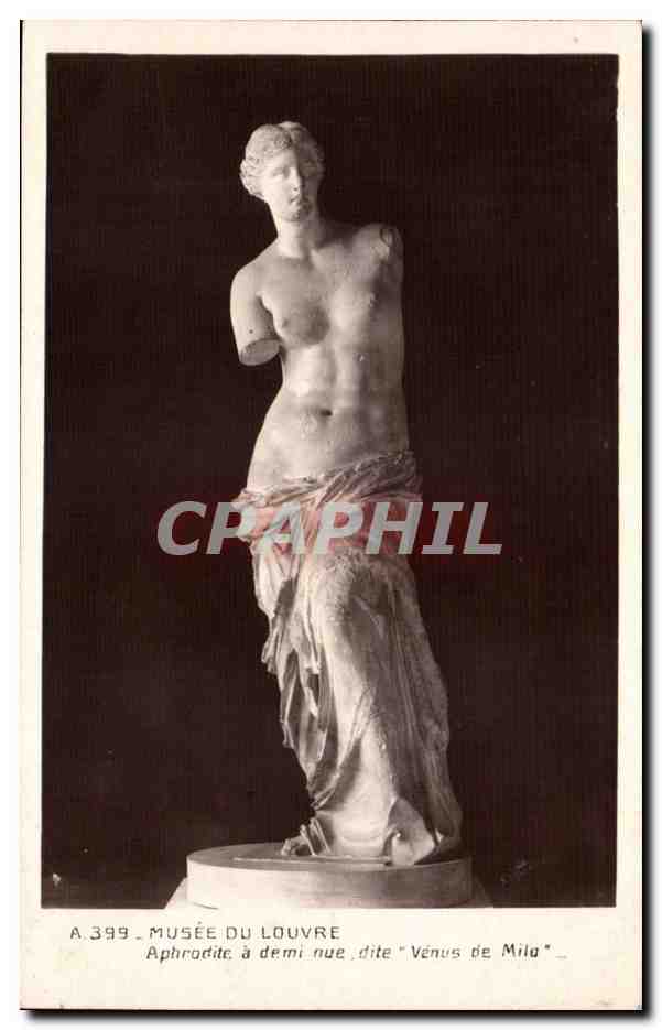 Paris - 1 - Louvre - Aphrodite a demi nue Venus de Milo - CPA 