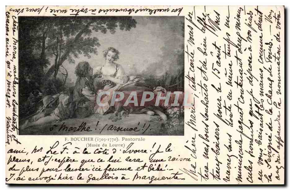 Paris - 1 - Louvre - Boucher - Pastorale 1703 1770 - CPA 