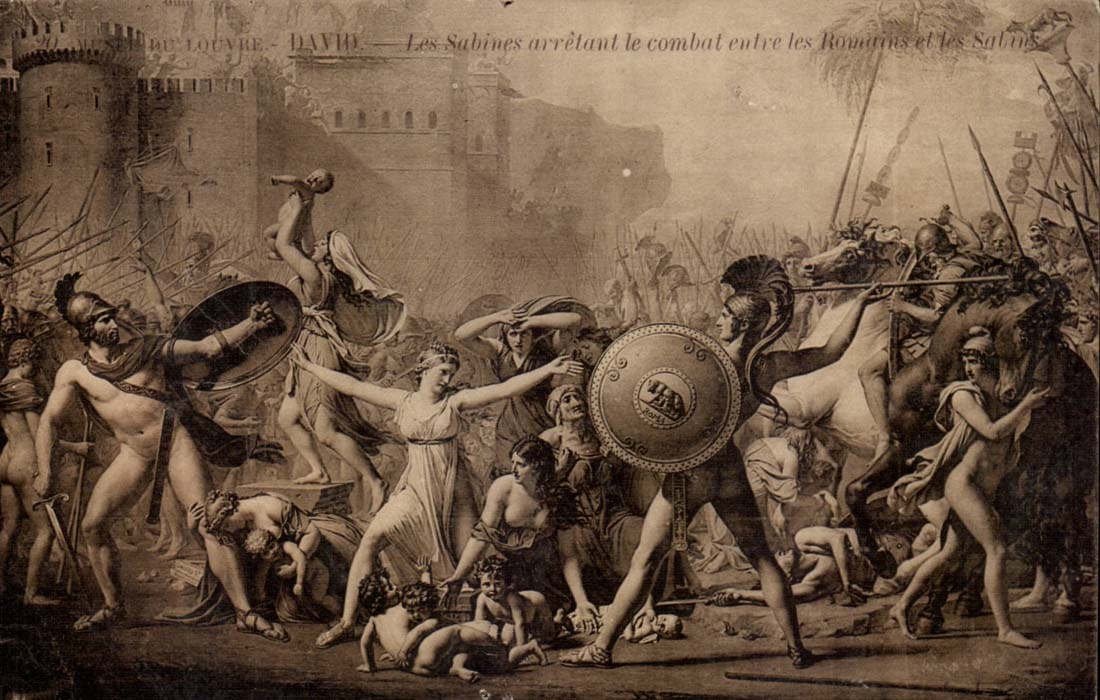 Paris - 1 -Musee du Louvre - david Les Sabins arretent le combat entre les Romains et Sabins - - CPA 