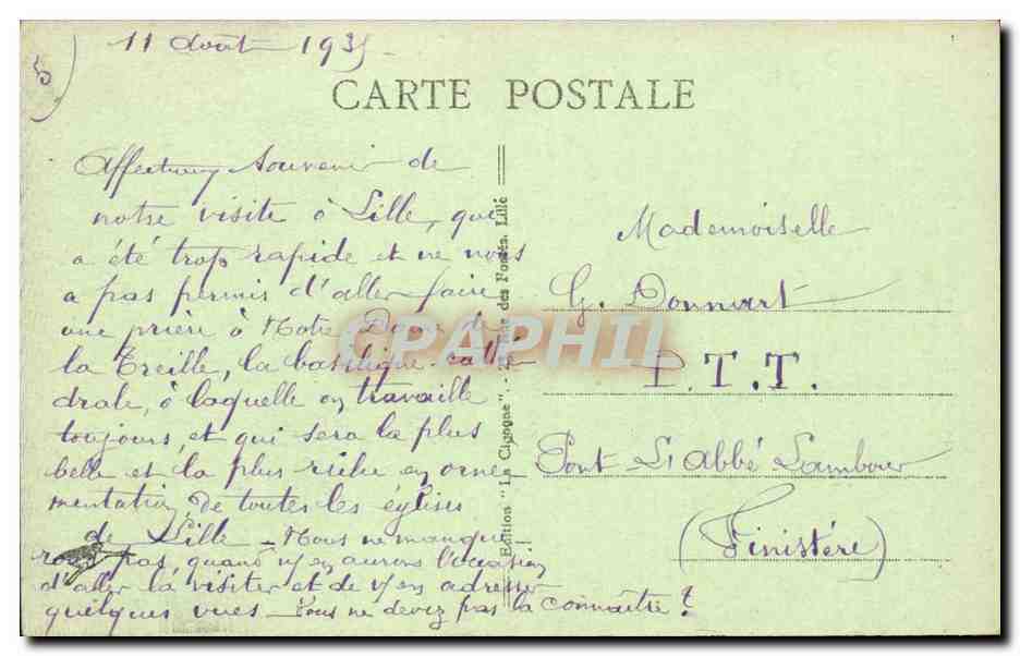 Lille - Eglise Saint M ichel - CPA  — Verso