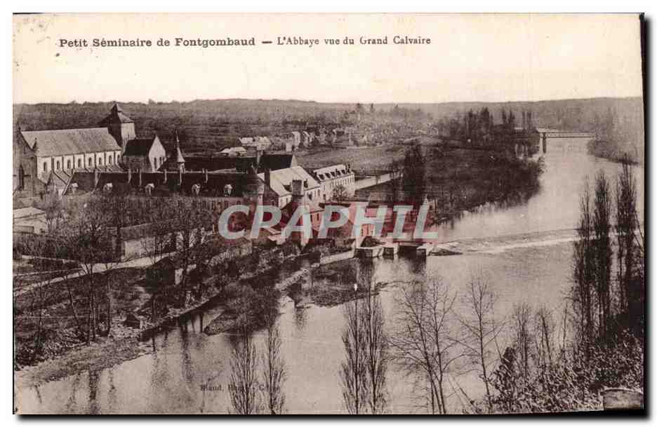 Petit Seminaire de Fontgombaud - L'Abbaye vue du Grand Calvaire - CPA 