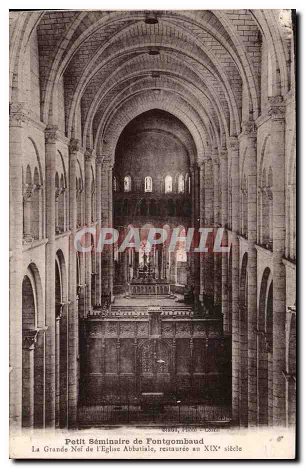 The Great Nave of the Abbey Church, Petit Séminaire de Fontgombaud — Restored in the 19th Century — Blaau, Photo - Cosso