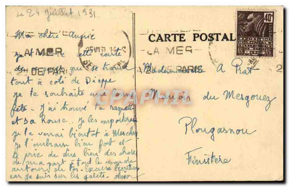 Berneval sur Mer - Les Falaises - CPA  — Rückseite