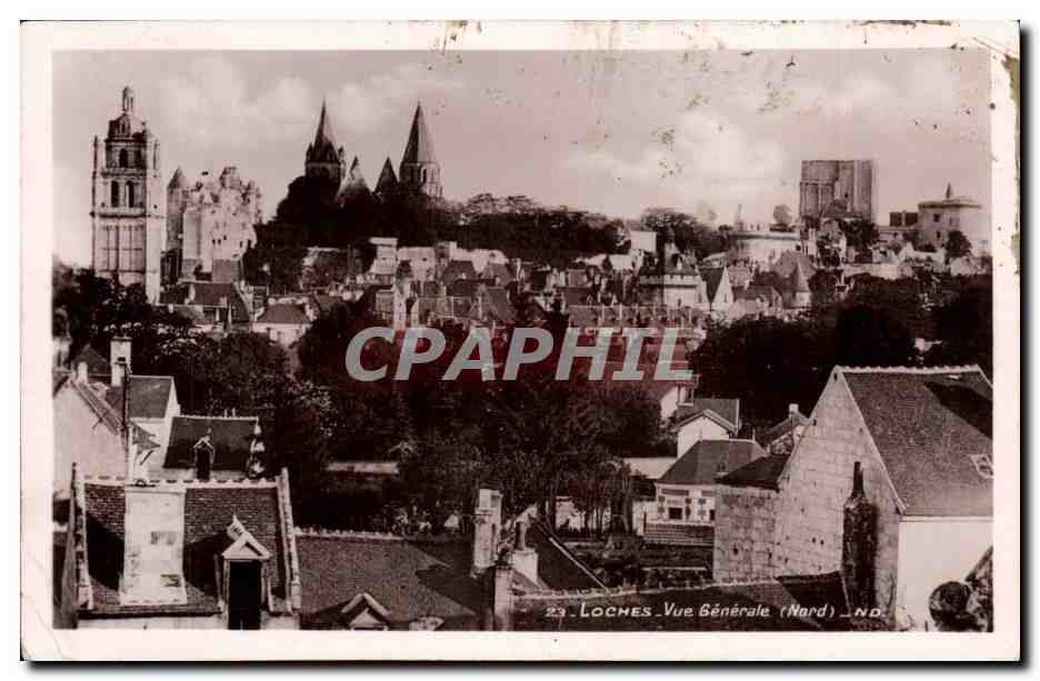 CPA Loches Vue generale (nord)