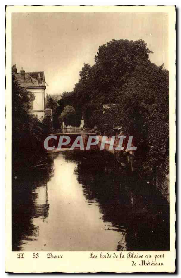 Dreux - Les Bords de la Blaine au pont de Metereau - CPA 