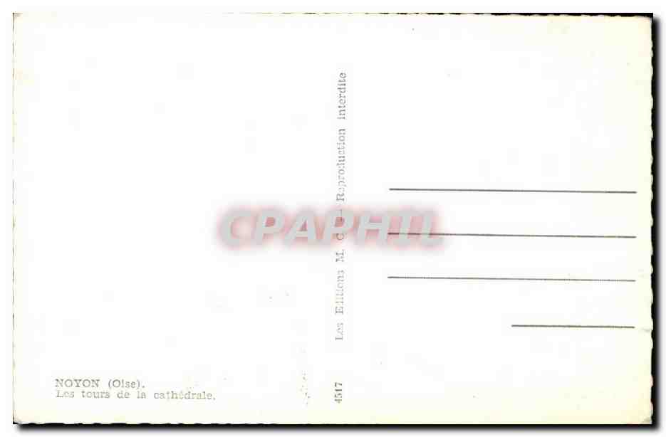Noyon - Les Tours de la Cathedrale - CPA  — Rückseite
