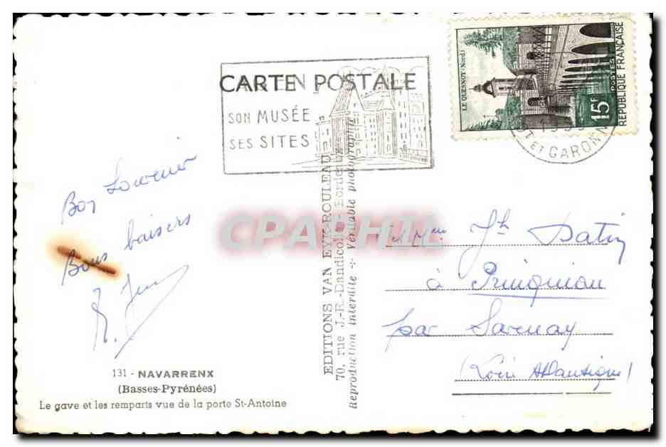 Navarrenx - Le gave et les remparts vue de la porte St Antoine - CPA  — Rückseite