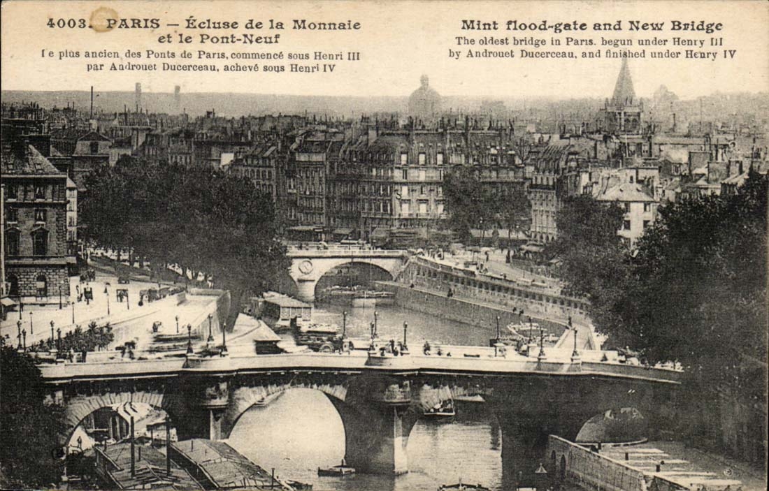 Paris 1 - Ecluse de la Monnaie et le Pont Neuf - Le Plus ancien des Ponts de Paris - CPA 