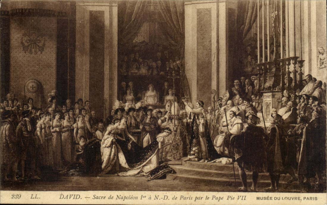 CPA DAvid Sacre de Napoleon 1er a ND de Paris par le pape Pie VII