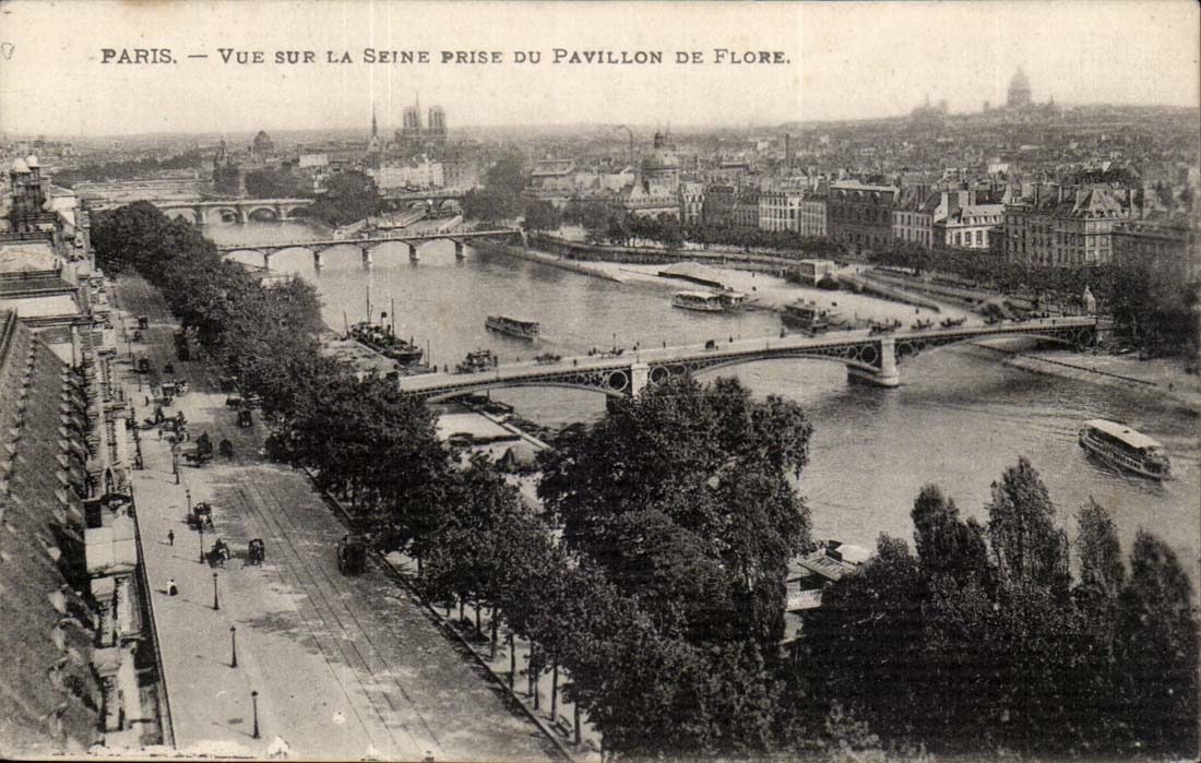 Paris CPA Vue sur la SEine prise du pavillon de Flore