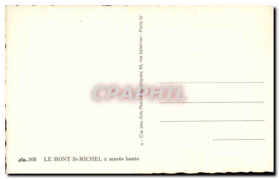 Mont Saint-Michel — bei Ebbe — Cie des Arts Photographiques, Paris — Rückseite