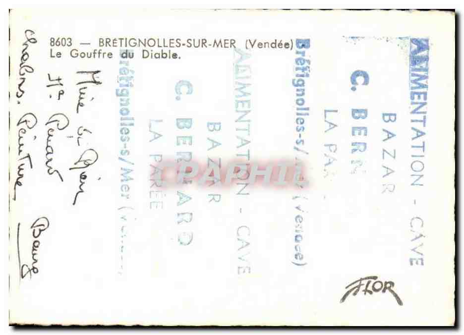 Bretignolles sur Mer CPA Le gouffre du diable — Back