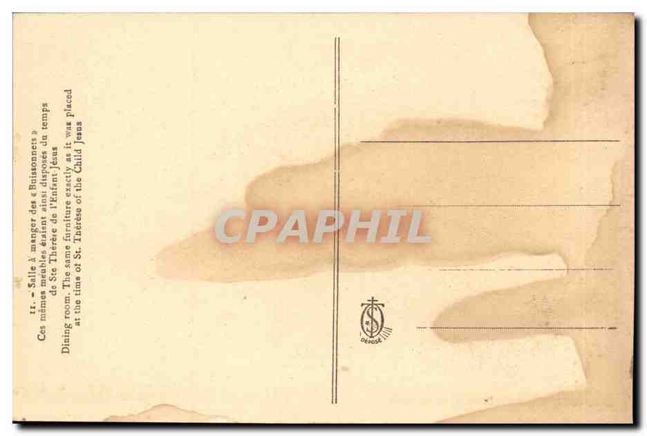 CPA SAlle a manger des Buissonnets  — Verso